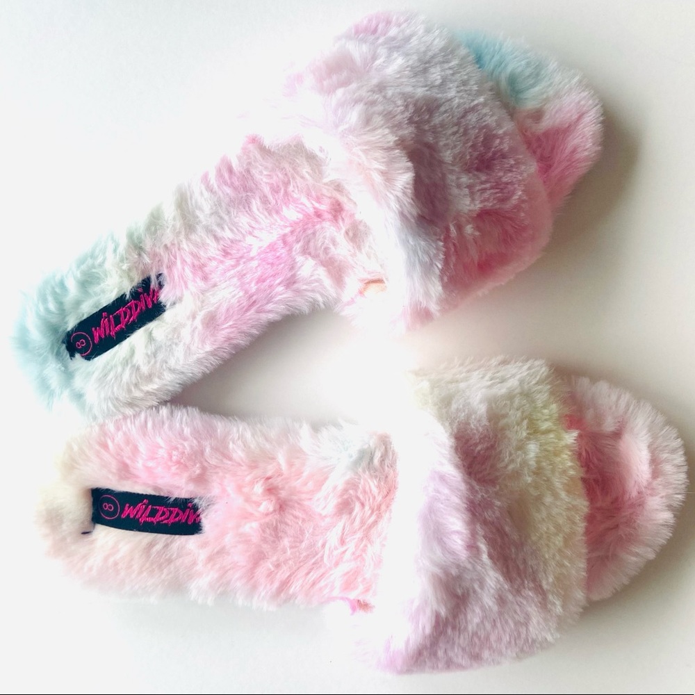 New Cotton Candy Colored Fluffy Home Sandals